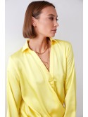 Yellow shirt dress with ruffles FG641 - Online store - Boutique